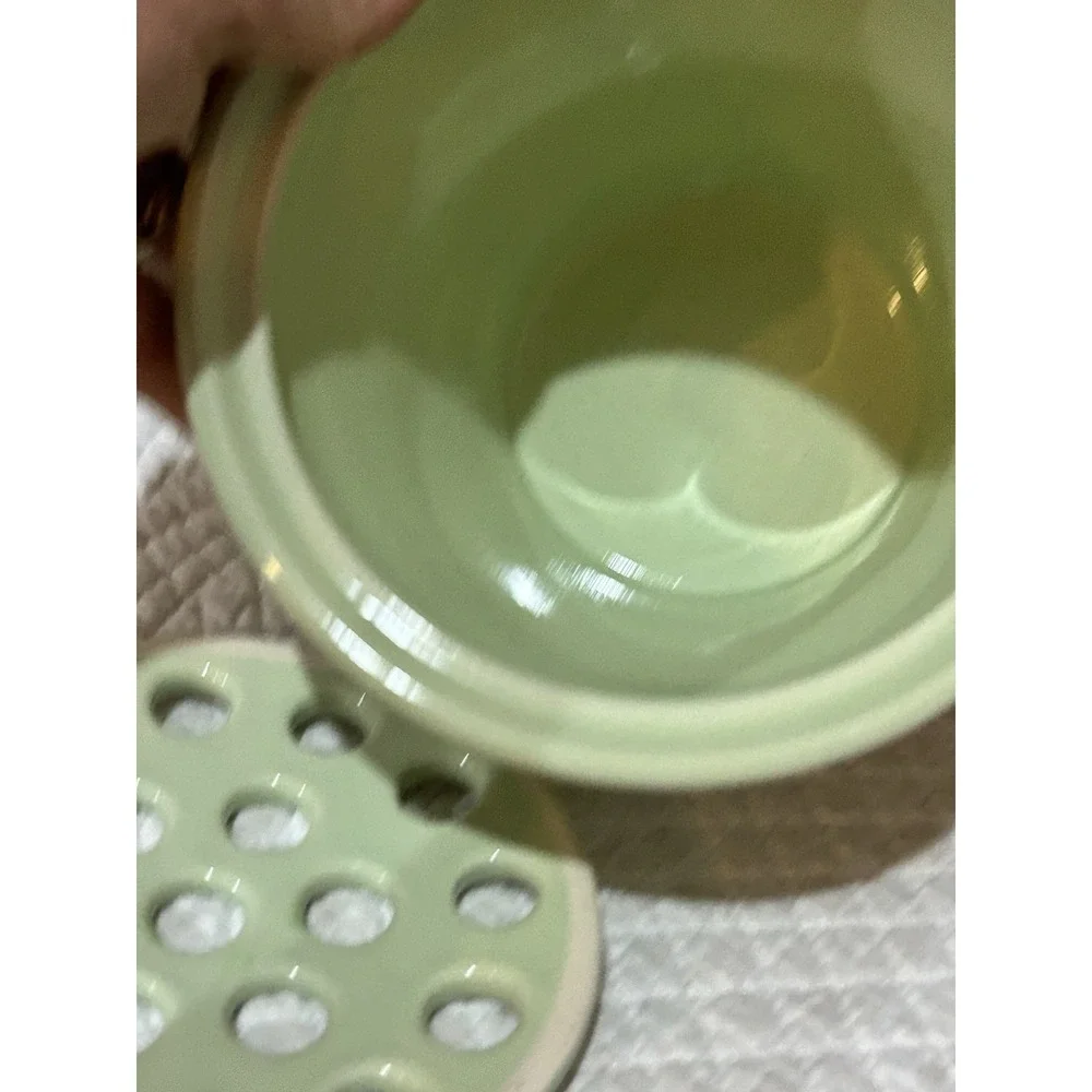 Southern Living Celadon Green Ceramic Vase With‎ Removable Flower Frog